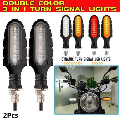 2 Adet/set IP67 Su Geçirmez LED Gösterge Motosiklet Sinyal Lambası Motosiklet Akan Yanıp Sönen Fren/Gündüz Farı
