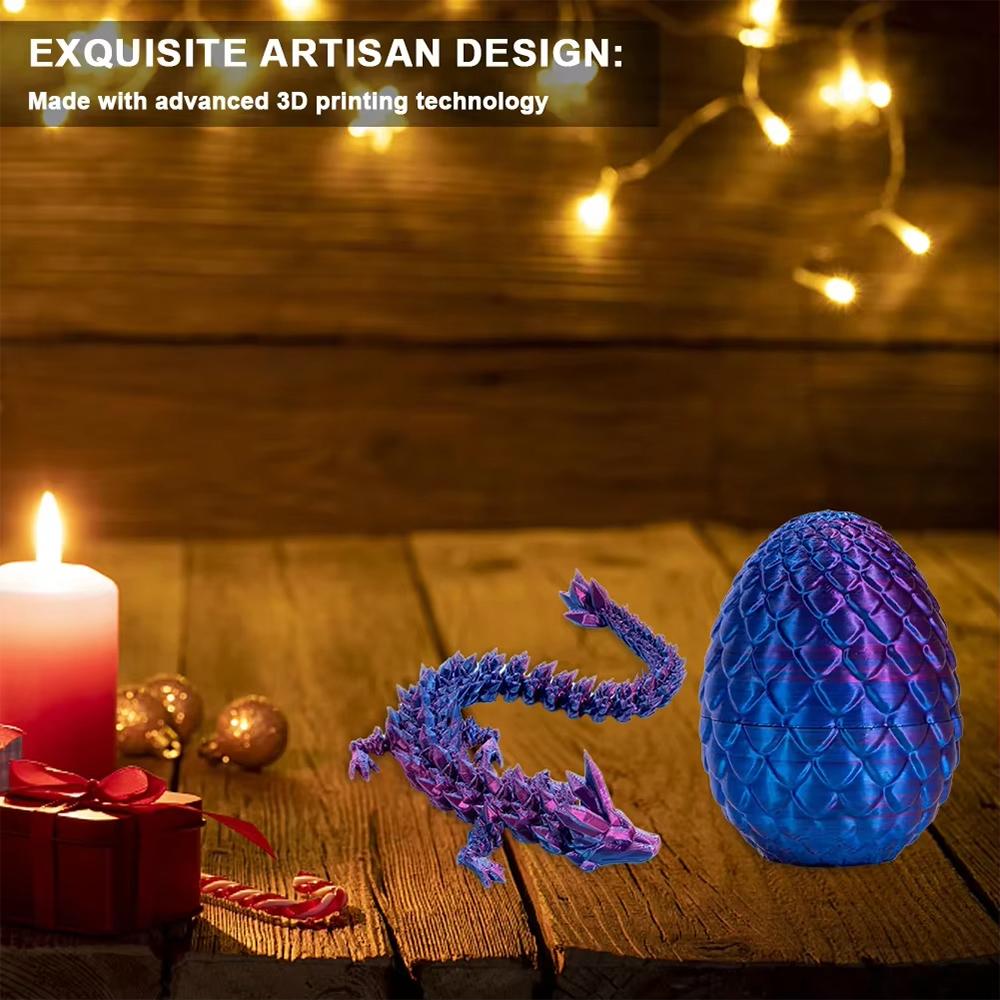 Crystal Dragon 3D Printed Articulated Dragon Crystal Dragon Fidget Toys  For Home Decor
