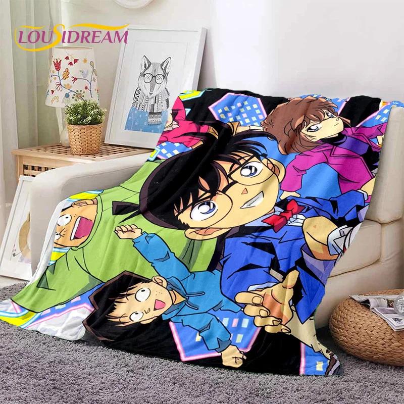 Anime Detektiv Conan Cartoon Weiche Flanelldecke für Betten Schlafzimmer Sofa Picknick, Überwurfdecke zum Zudecken Outdoor Freizeit Nickerchen Geschenk