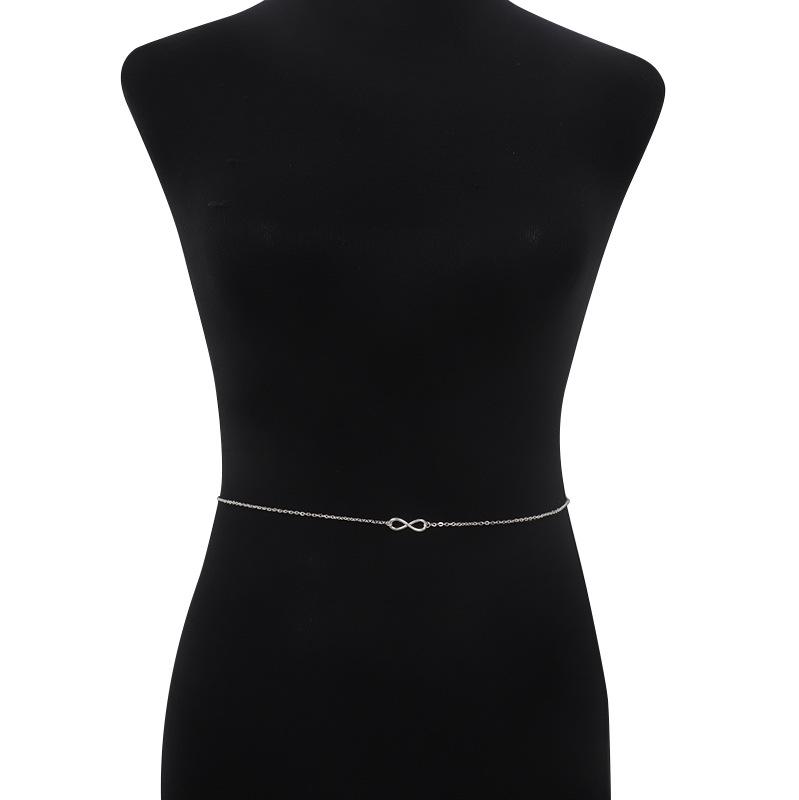 Trendy 8-Shaped Metal Waist Chain - Minimalist Hip-Hop Style