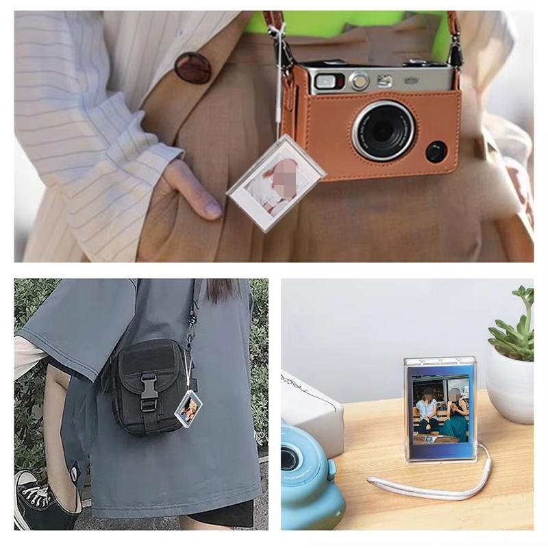 3-inch Clear Film Photo Storage Box Instant Camera Case for Fujifilm Instax Mini Portable Hanger with Strap