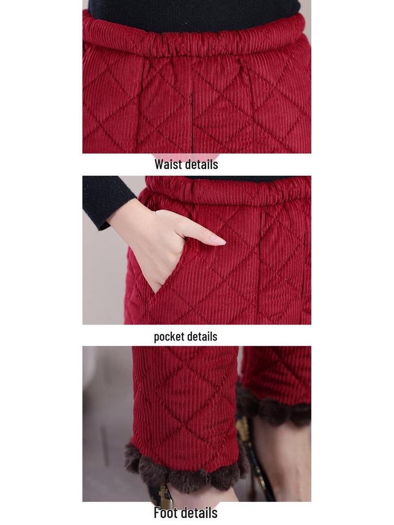 2025 Fleece-lined Windproof Two-Piece Set: Keeps Middle-aged and Elderly Moms Warm In Winter