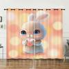 Curtains Cute Animal Rabbit Cat Curtains Bedroom Living Room Blackout Curtain Punching