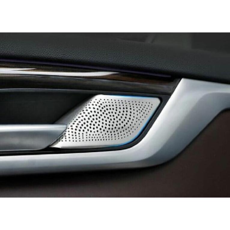 Silver Steel Rear Door Handle Speaker Cover Trim For BMW 5 Series G30 2018-