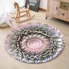3D Mandala Flower Round Rug Flannel Printed Carpet Zen Art Design Home Decor Cozy Soft Floor Mat Living Room Indoor Use