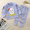 Cartoon Print Pajama Suit Tops+Pants 2-piece Set Underwear Kids Boys Girls Baby Cotton Sleepwear