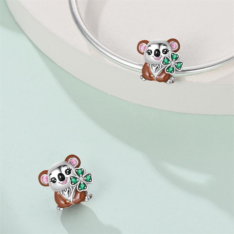 100% Copper Cute Little Bear Butterfly Flamingo Charms Beads Rose Princess Pendants Fit Diy Bracelets Jewelry Gifts