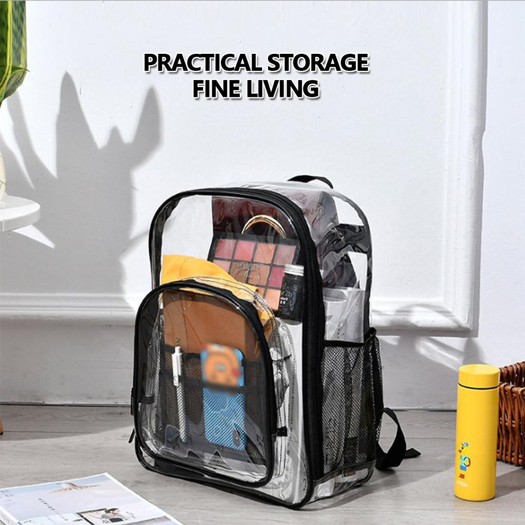 17" Transparenter Rucksack Wasserabweisend Transparenter Rucksack Strapazierfähig Durchsichtiger Rucksack Große Kapazität Buchertasche Schultasche
