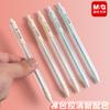 M&G Gel Pen, 0.35 Mm, Black Ink, Transparent Barrel, Hexagonal Barrel, Suitable for Students and Office Use.