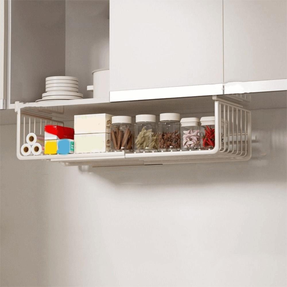 Large Capacity Retractable Hanging Basket Adjustable Spice Holder  Bathroom