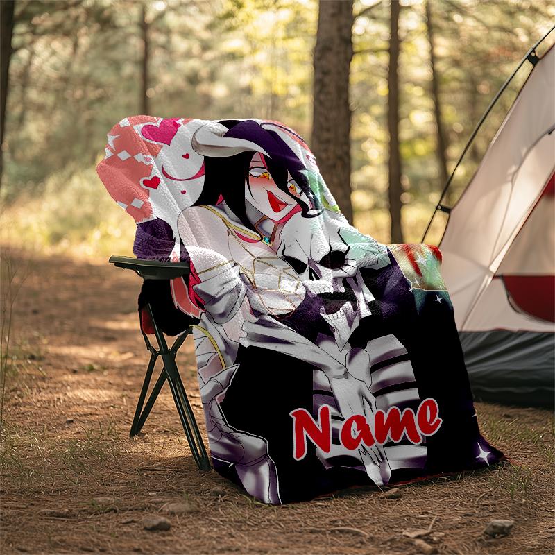 Personalized Custom Name Blanket - Overlord Print Design,Blanket for Sofa,Bed,Travel,Camping - Soft and Warm, Great Gift