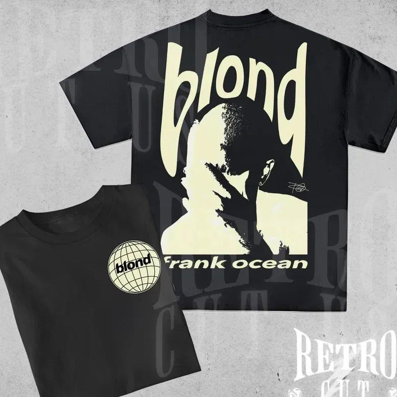 Rapper Retro Graphic T Shirt Men's Hip Hop Ocean Album Clothing T-Shirts Y2k Unisex Blond Fashion Oversized Cotton T-shirt