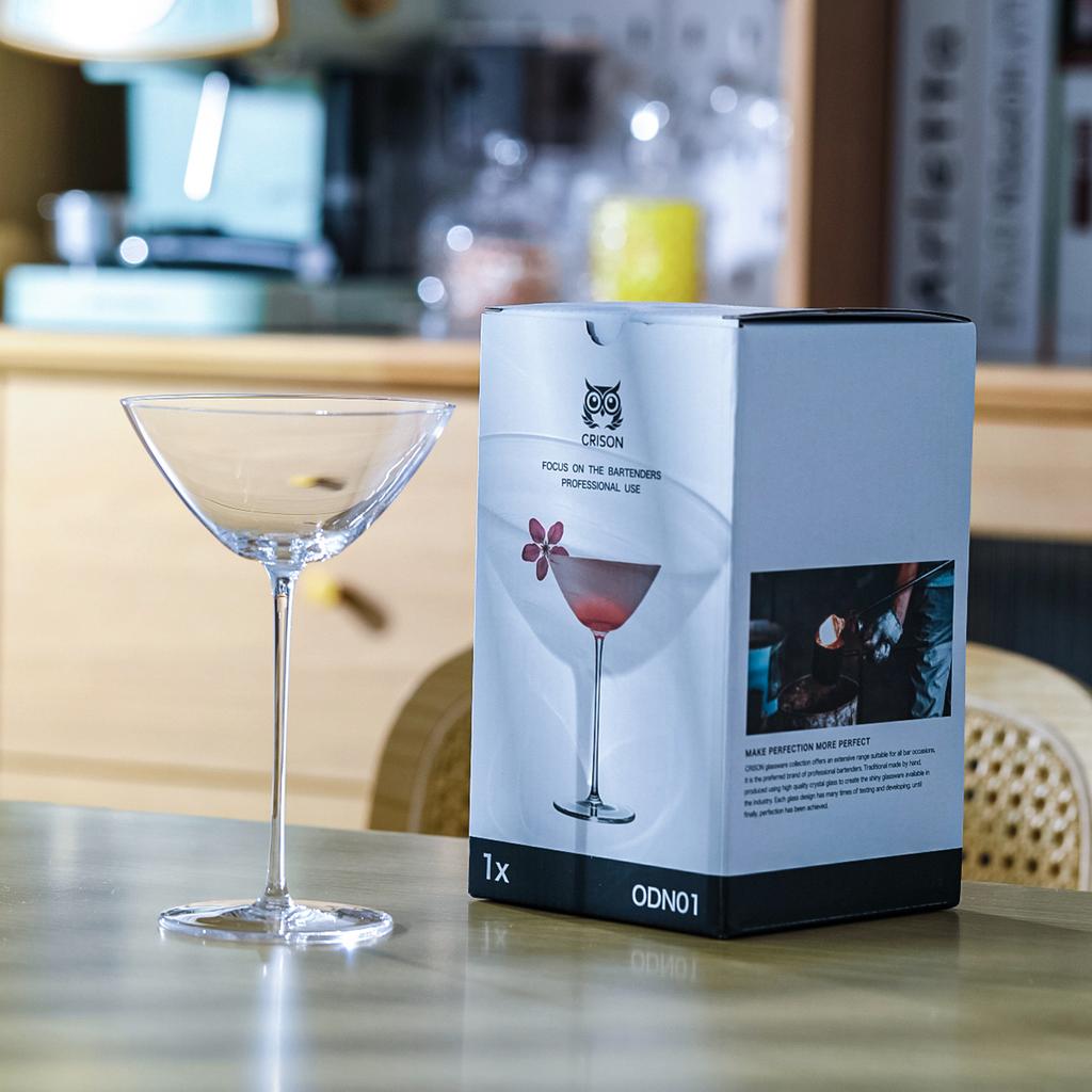 CRISON ODN01 Stile Bicchiere da Cocktail in Vetro di Cristallo per Bartender Professionisti Coppa Martini 155ML