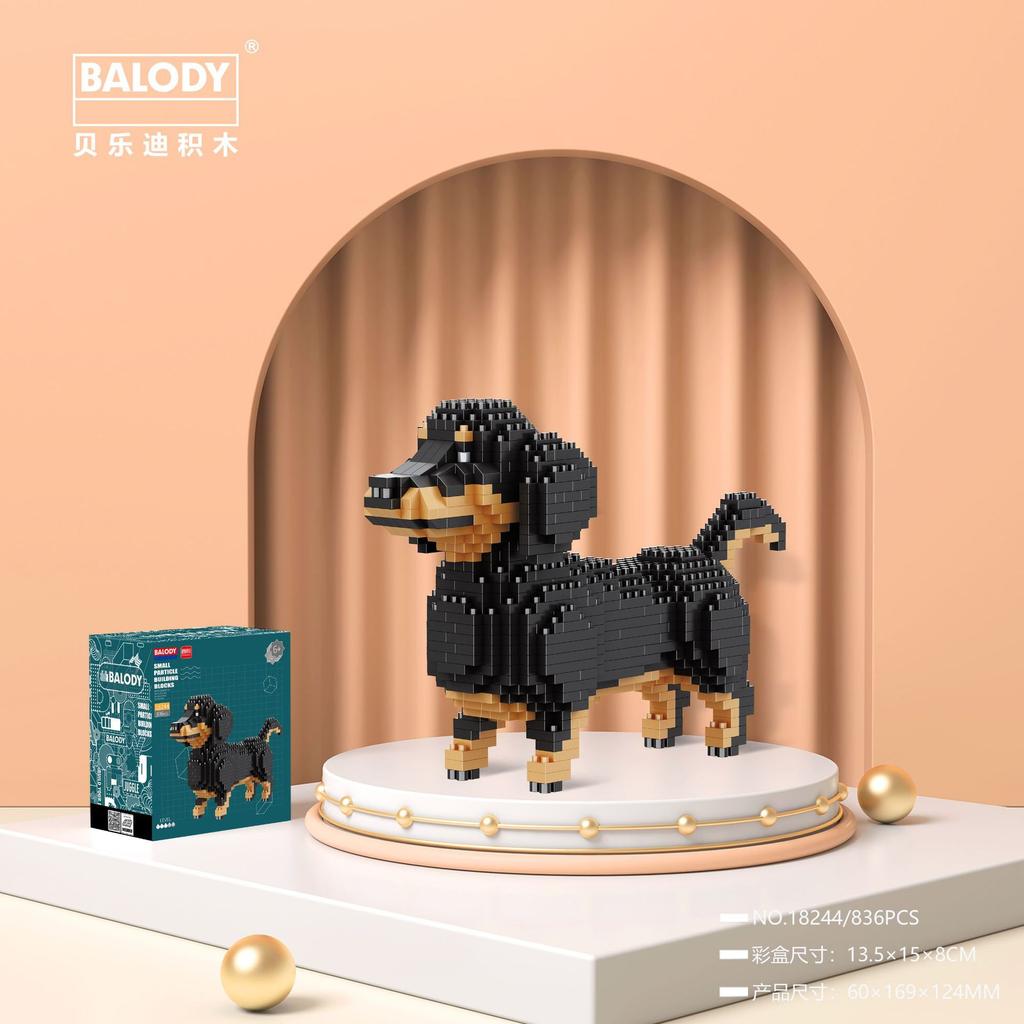 Kawaii Pet Building Blocks Doberman Shiba Inu Poodle Mike Dog Mini Bricks Cat Figure Husky Schnauzer Model Toys For Kids Gift