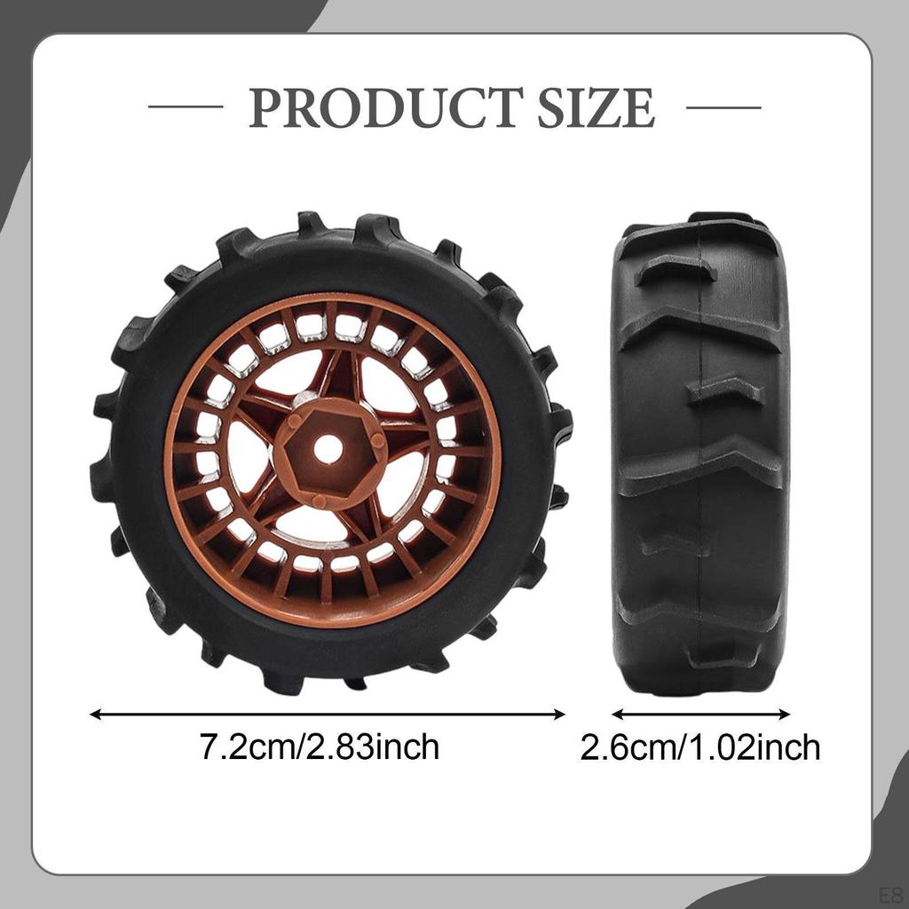 4 Pieces All Terrain RC Wheels Replacement 2.8x1inch for 1: 14 Scale Sturdy Accessory Easily Install