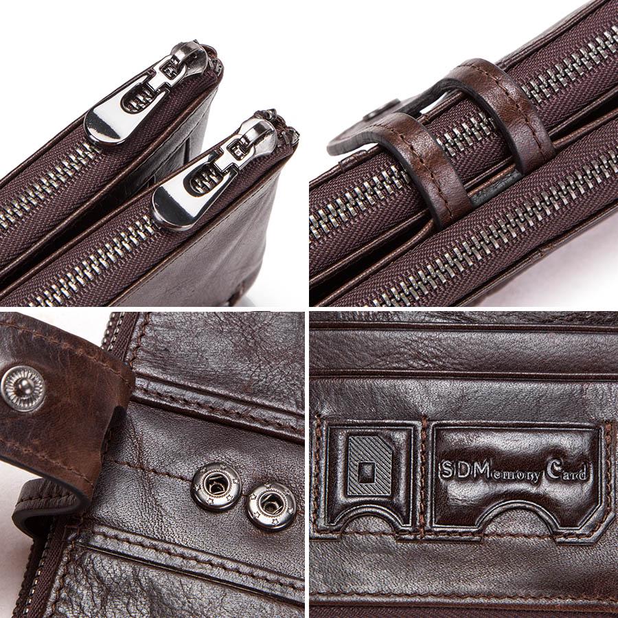 CONTACT'S Genuine Leather Long Wallet For Women Luxury Designer Card Holders Money Clips Coin Purses Female Bags