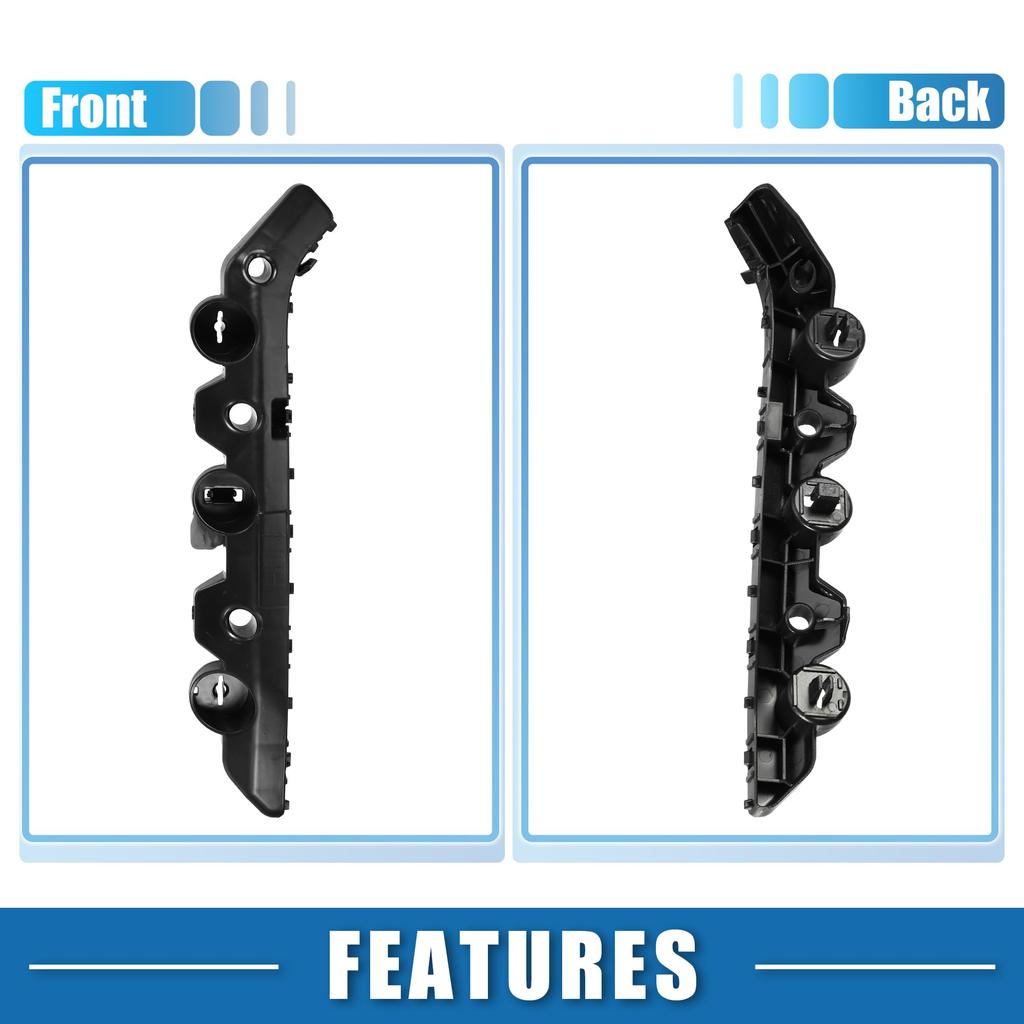 ABSOPRO Front Bumper Brackets for Nissan Sentra Black 1 Pair (Part Number 622243YU1A) (2016-2019), Plastic,