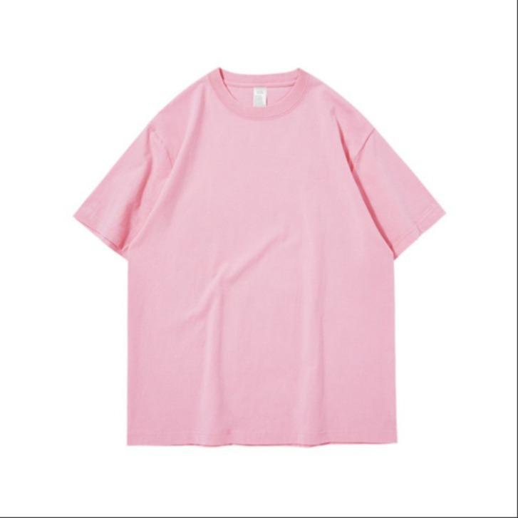 Men's Heavyweight Pure Cotton Short Sleeve Round Neck Casual White T-shirt