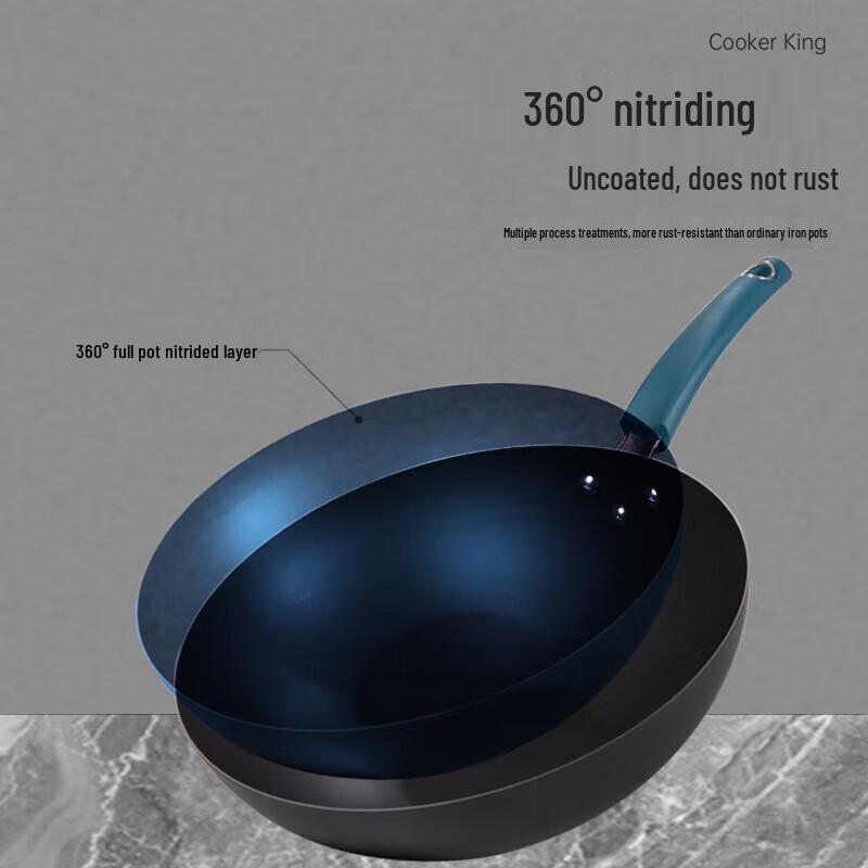 Chuidahuang Nichtbeschichtete Rostfreie Eisenpfanne (Wok)