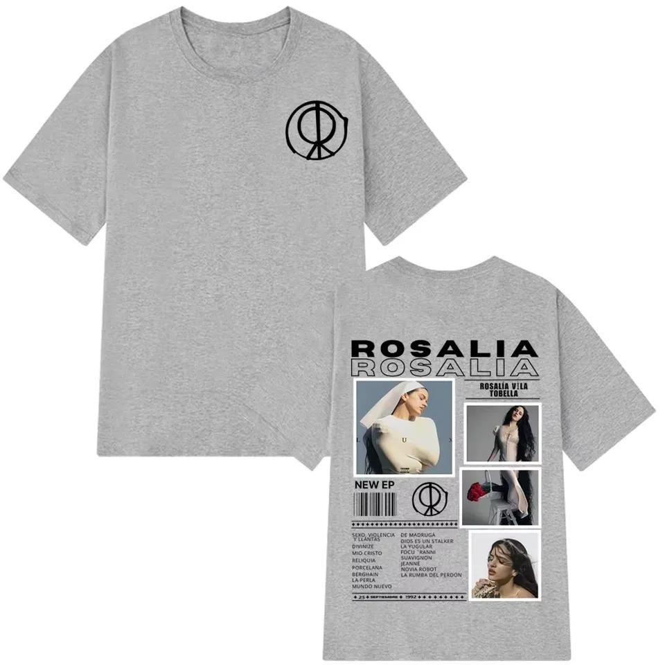 Rosalía LUX Album Tour 2026 Stampa T-Shirt Unisex Girocollo Unisex 100% Cotone Manica Corta Y2k Oversize Tee Regali per Fan Merchandising Concerto