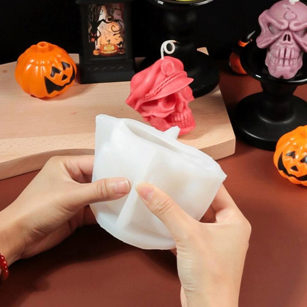 Multipurpose Halloween Skull Series Stylish Candle Mold Accessory Craft Supplies for Spooky Festive Decoration