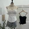 Y2K Spicy Girl Spitzenbesetztes Camisole mit Brustpolstern und Reißverschluss am Rücken