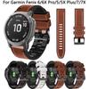 Bracelet de Montre Classique 22 26MM Cuir+Silicone Pour Montre Connectée Garmin Fenix 7X 7 6X 6 Pro 5X 5 Epix Gen 2 Bracelets Easyfit