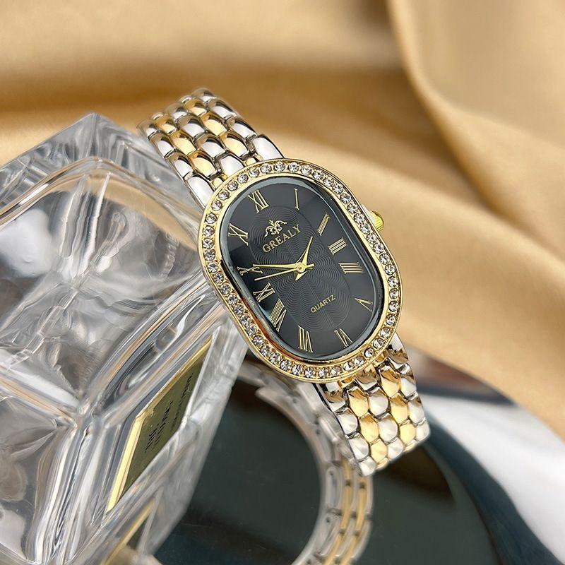 Francouzské ležérní módní jemné dámské kamínky malé destičky lehké luxusní dámské náramky elegantní quartz hodinky