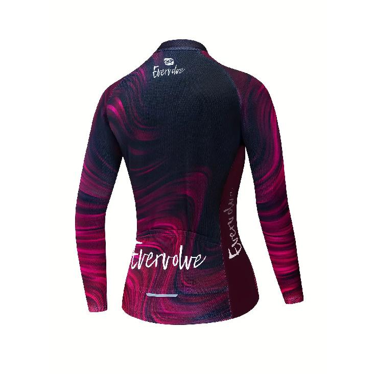 Women's Quick-Dry Rose Red Camo Cycling Jacket - Breathable, Long Sleeve Outdoor Sports Top, Outdoor Cycling Top