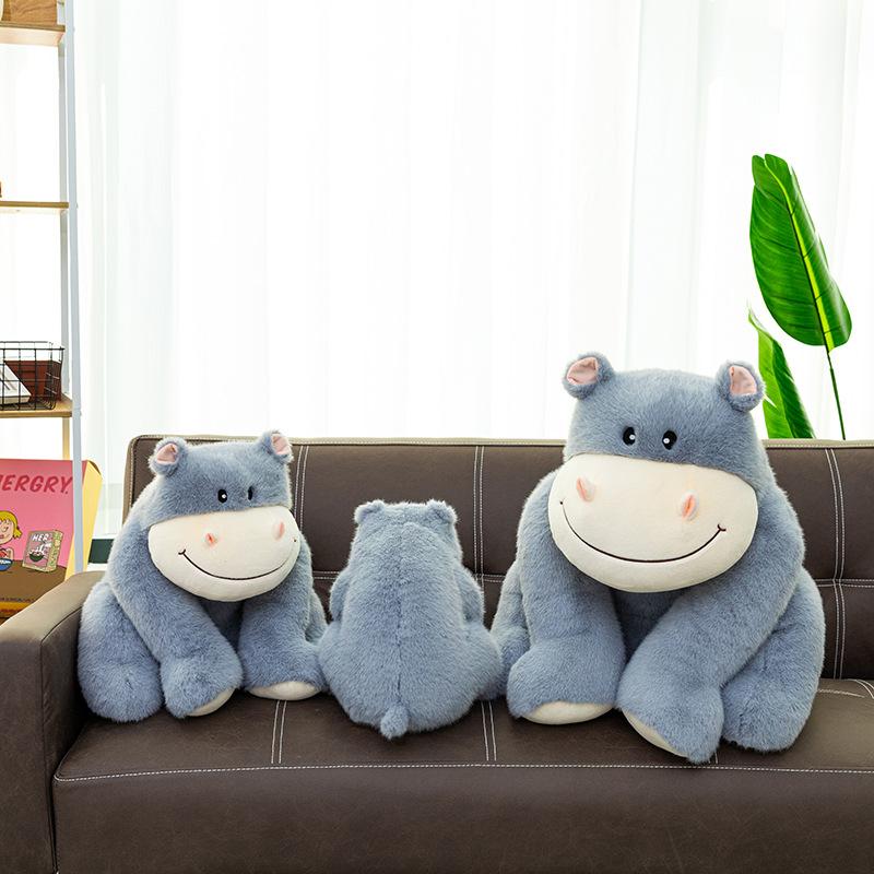 Cartoon Cute Hippo Plush Toys Zoo Souvenirs Children's Dolls Home Decoration Street Stall Gifts