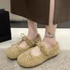 Winter Wool Lamb Women Flats Shoes 2025 Fashion Shallow Slip On Ladies Flats Butterfly Knot Indoor Warm Soft Sole Women Shoes