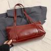 Korean Style Boston Pillow Bag Solid Color with Pendant Retro Underarm Bag Minority Design Commuting Vintage Shoulder Bag