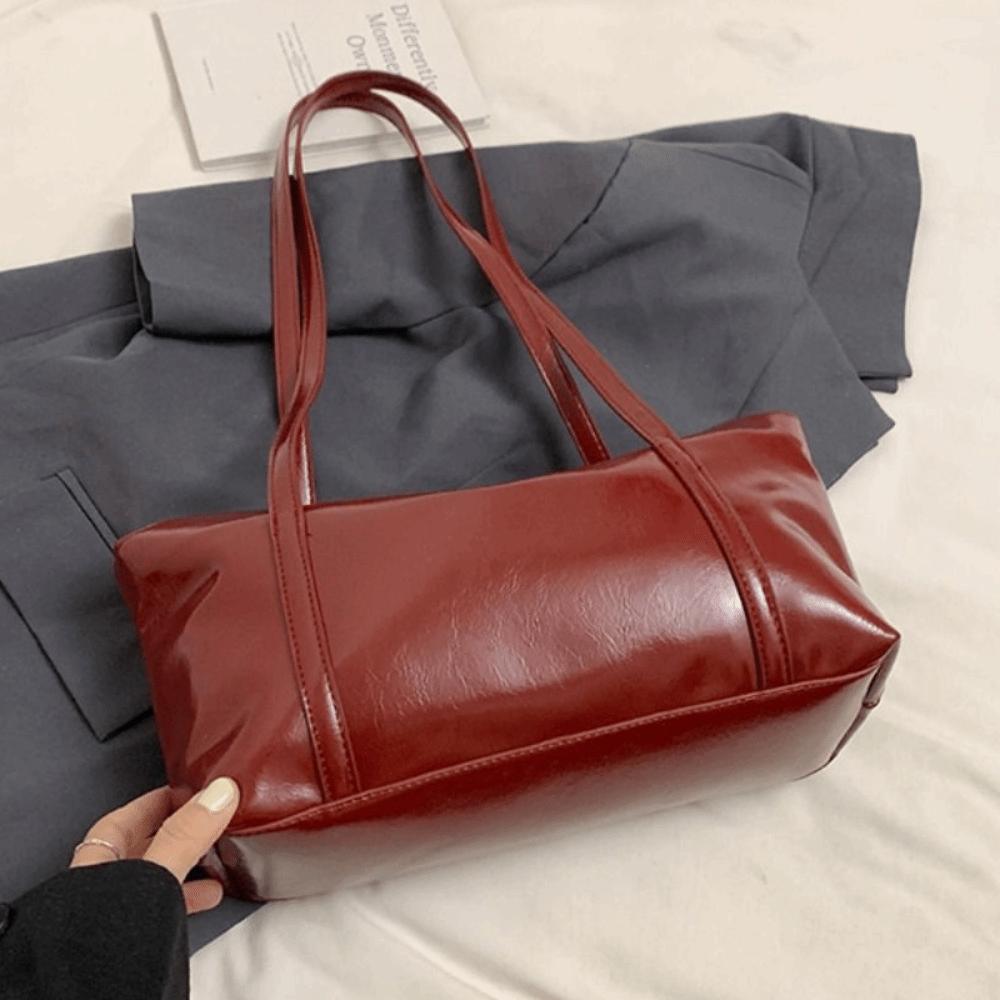 Korean Style Boston Pillow Bag Solid Color with Pendant Retro Underarm Bag Minority Design Commuting Vintage Shoulder Bag