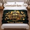Cards Casino Theme Soft Blanket Personalized Custom Name Text Print Warm Blanket Home Sofa Bedroom Decor