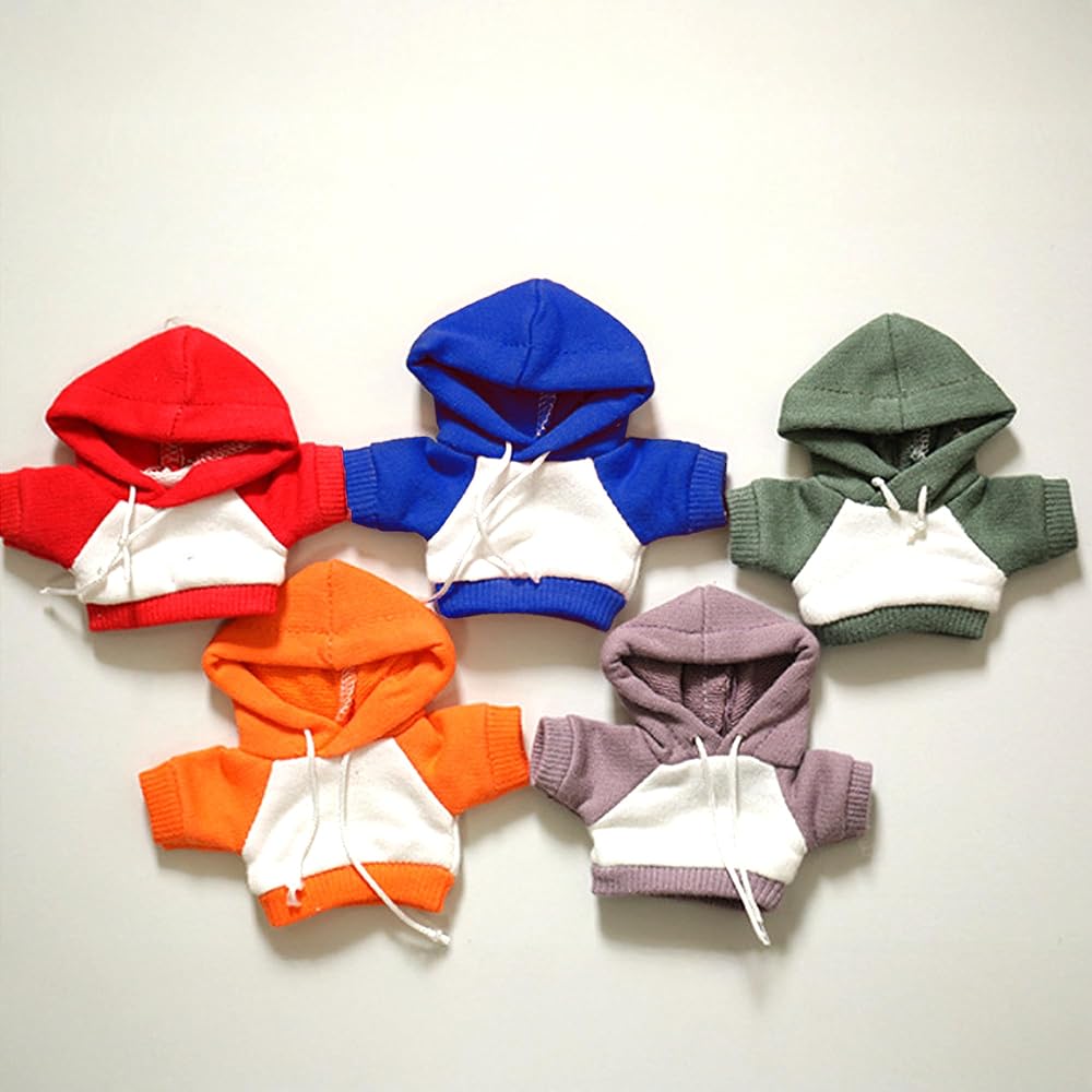 Kpopdoll Two-Tone Hoodie 10cm Plush Outfit Blue Costume Accessory for Dolls