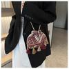 Fringed Small Mobile Phone Bag Fashionable High Appearance Horizontal Crossbody Bag Retro Versatile Single-shoulder Bag