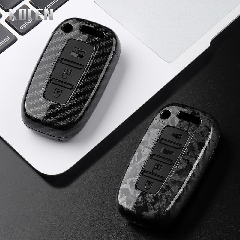 Abs Carbon Fiber Style Car Key Case Cover For Hyundai Ix35 Elantra Sonata 8 9 For Kia Sportage K5 K2 Sorento Optima Forte Shell