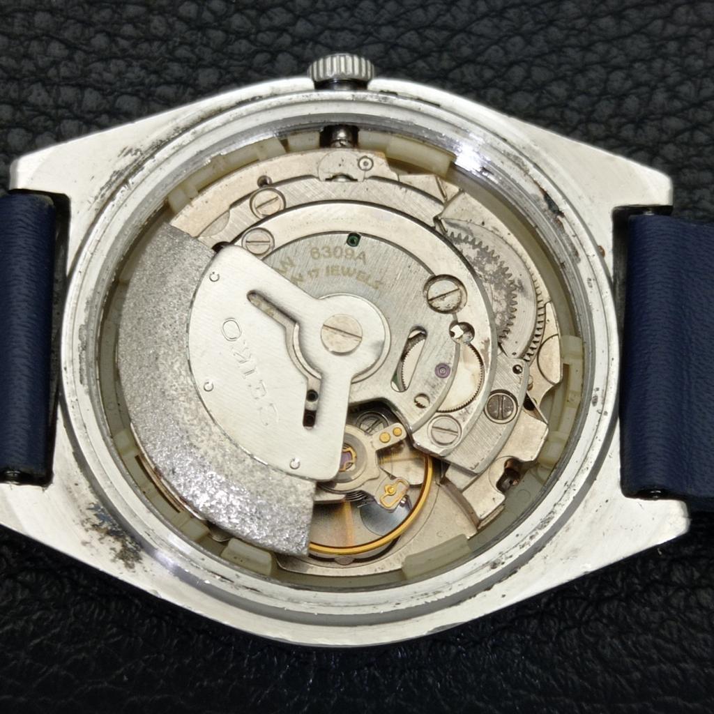 SEIKO AUTOMATIC 6309A JAPAN MENS VINTAGE BLUE COLOR DIAL WATCH a701506-5 R206b-a701506