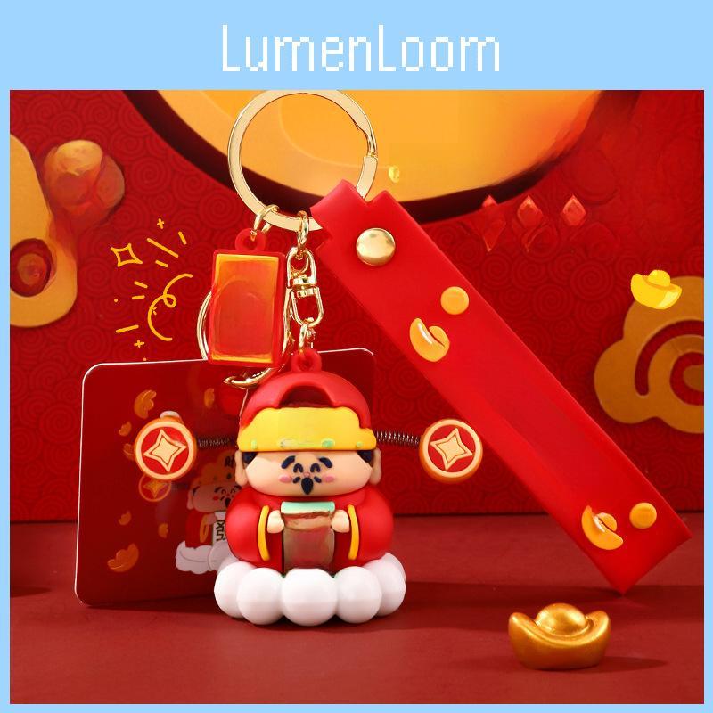 Creative Cartoon Lucky Fortune God Keychain Adorable Car Chain Doll Backpack Charm