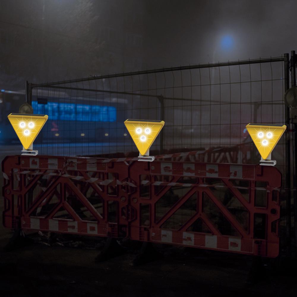 Solar-Powered Red and Blue Traffic Strobe Light for Road Construction and Nighttime Safety