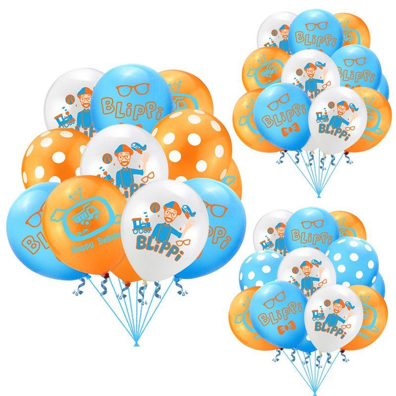 Blippi 12" 12pcs Latex Balloons Party Supplies Decor Kids Birthday Shower Baby