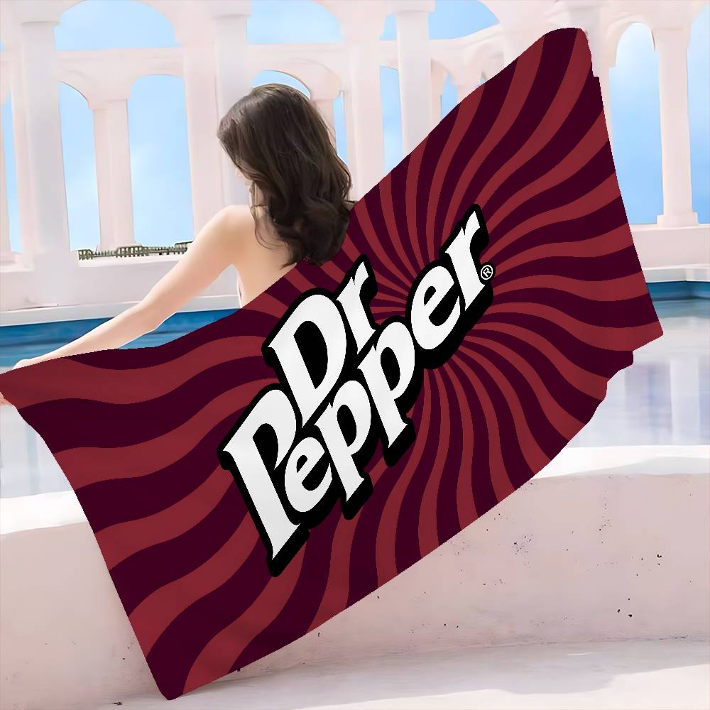 D-Dr P-Pepper Dessin Animé Couverture Microfibre Séchage Rapide Serviettes de Plage Impression Surdimensionnée Super Absorbante Couverture Serviette de Piscine Polyester 50x100cm