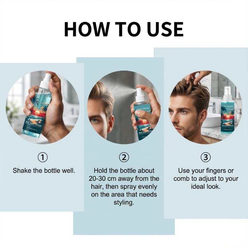 

East Moon Men S Sea Salt Styling Spray Men S Hairstyle Texture Styling Fluffy And Refreshing Styling Spray one size