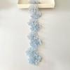 1 Yard Multi-Color Pearl Flower Embroidery Lace Fabric Trim DlY Clothing Decoration Accessory 6.5CM Wide