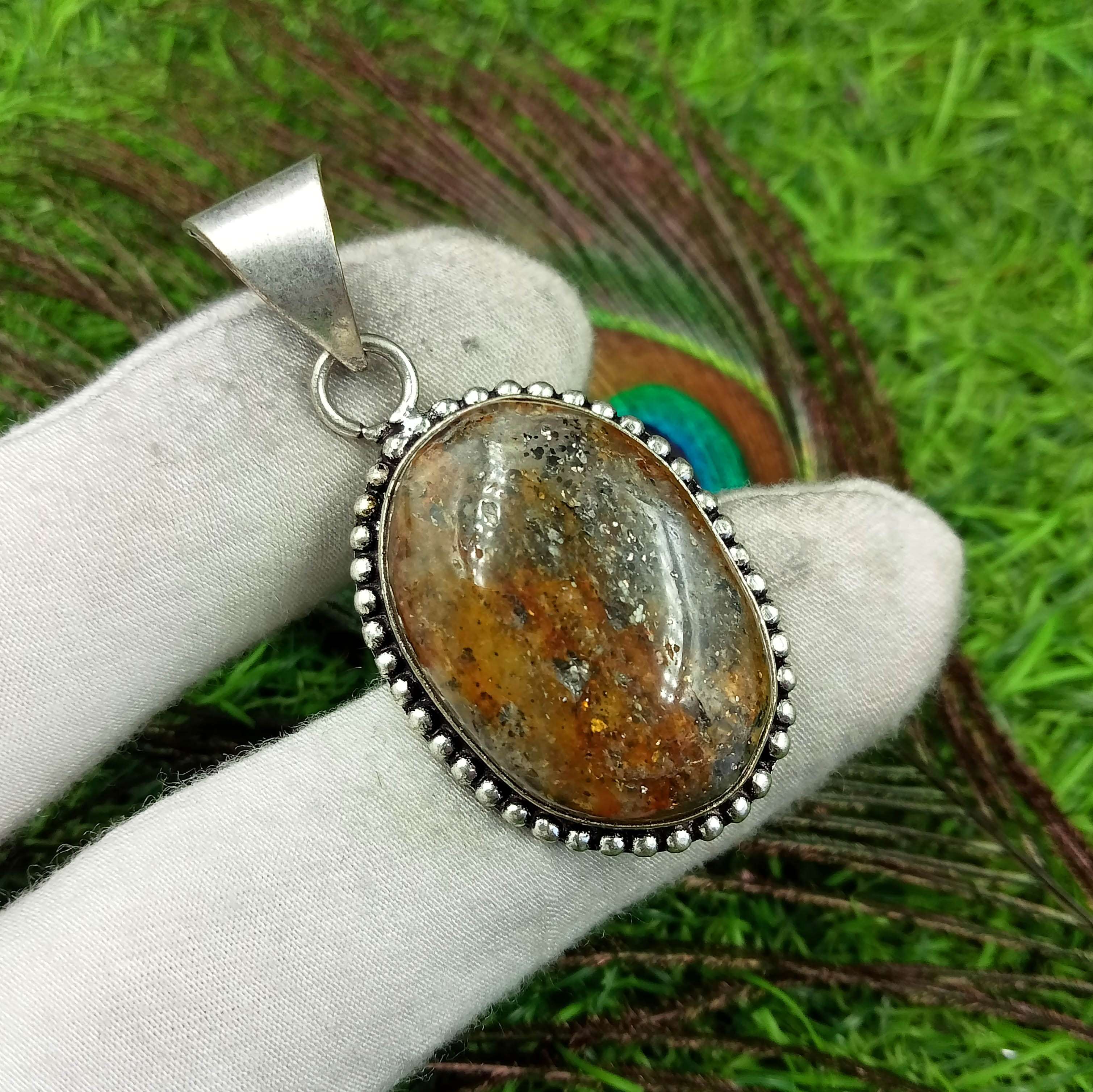 

Кулон Sunstone Gemstone из стерлингового серебра 925 пробы DEP-137
