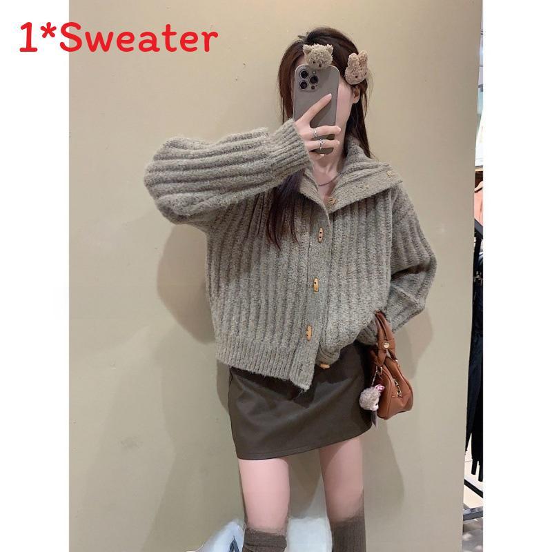 Sweater For Women With Stand Collar And Knitted Design For Fall Casual Wear