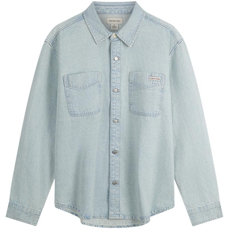 

Calvin Klein American Vintage Wash Cotton Long Sleeve Shirt Men shirts Light-Blue 4RB927G L