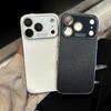 Luxury Crystal Glass Large Camera Original Matte Case for iPhone 17 16 15 14 13 Pro Max 17Promax Shockproof Plating Armor Funda