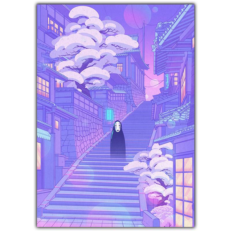 Modern Fashion Art Night Market Popular Kyoto Poster Japanese Style Wall Art Canvas Painting Living Room Home Decoration Mural