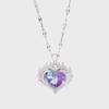 Titanium Steel Ocean Heart Necklace: Women's Light Luxury Colorful Heart Pendant